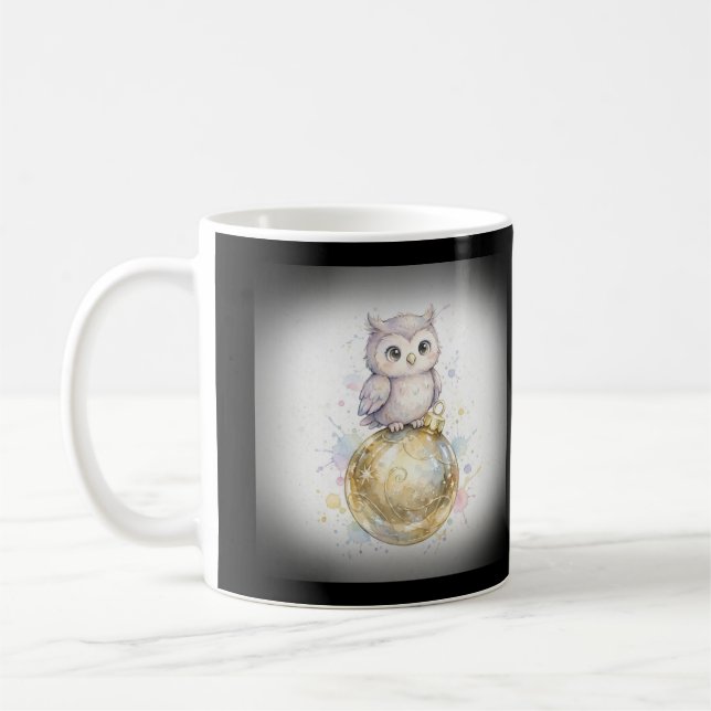 Ornament Eule Weihnachten Kaffeetasse (Links)