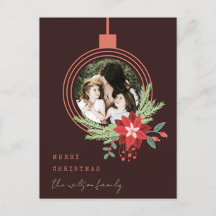 Ornament Foto Poinsettia Brown frohe Weihnachten
