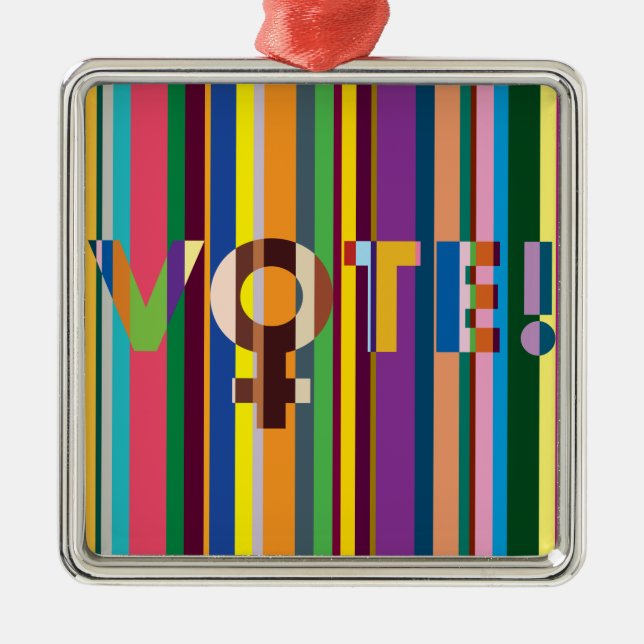 Ornament - "Frauen entscheiden (Abstimmung!)" Aus Metall (Vorne)