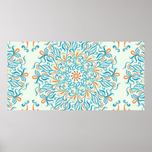 Ornament für Keramik Fliesen. Abstraktes Muster. Poster
