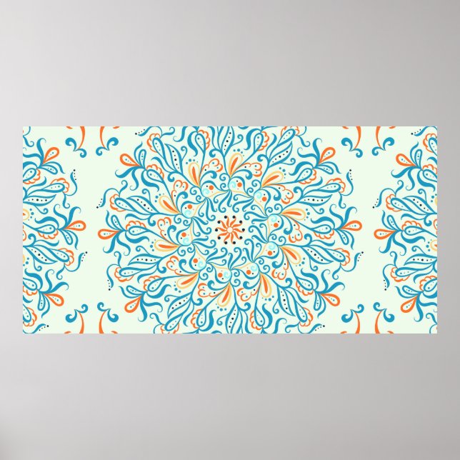 Ornament für Keramik Fliesen. Abstraktes Muster. Poster (Vorne)