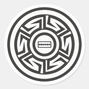Ornament Indianer Native American Anasazi Runder Aufkleber