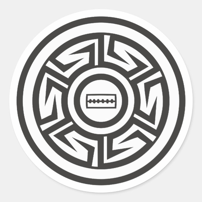 Ornament Indianer Native American Anasazi Runder Aufkleber (Vorderseite)