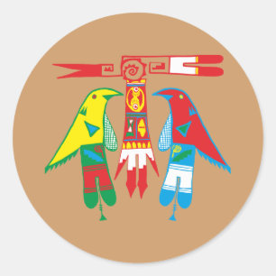 Ornament Indianer Native American Runder Aufkleber