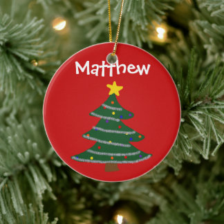 Ornament - Keramik - Personalisierter Weihnachtsba