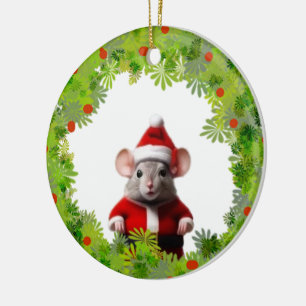 Ornament - Kranz mit der Santa Maus