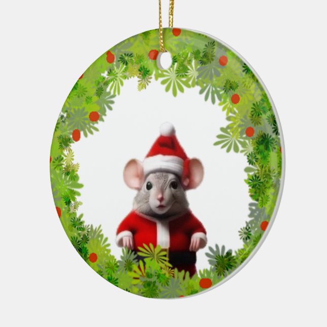 Ornament - Kranz mit der Santa Maus (Links)