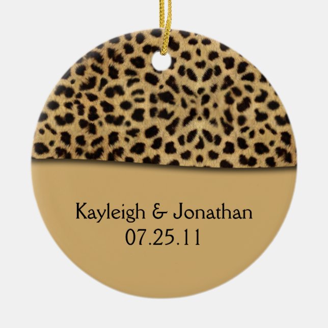 Ornament Leopard Print Wedding Date Keepsake (Vorne)