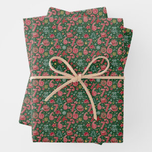 Ornament Lustig 6-7 Meme Weihnachtsdoodles Geschenkpapier Set