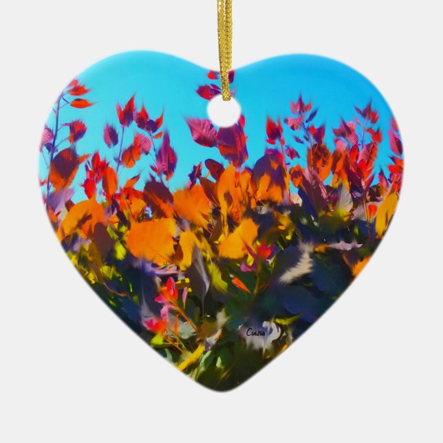 Ornament mit Bild von Herbstlauben (Vorne)