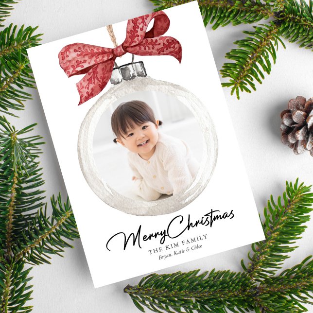 Ornament mit Bow Foto Weihnachten (Von Creator hochgeladen)
