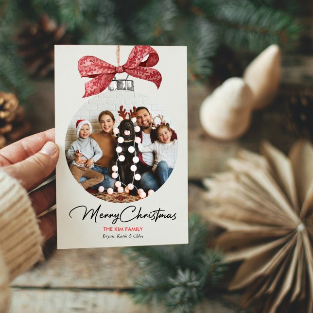 Ornament mit Bow Foto Weihnachten (Von Creator hochgeladen)