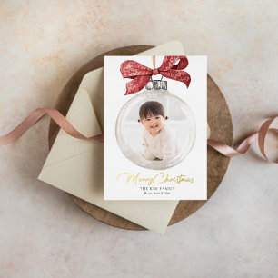 Ornament mit Bow Weihnachten Folien Feiertagskarte