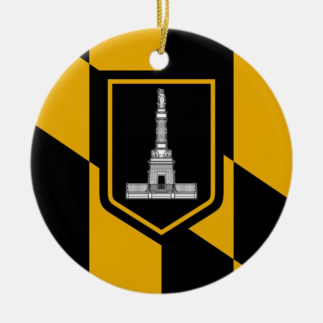 Ornament mit der Flagge von Baltimore, Maryland, U (Vorne)