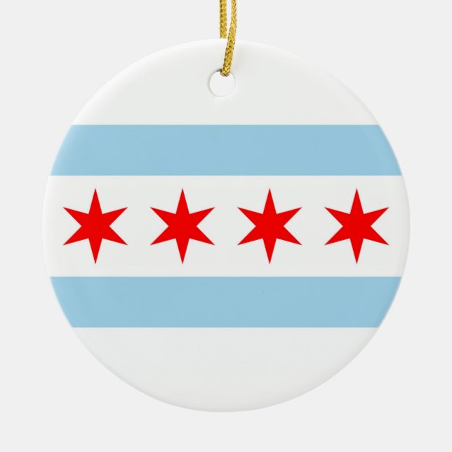 Ornament mit der Flagge von Chicago, Illinois (Vorne)