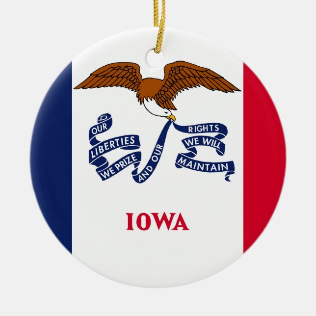 Ornament mit der Flagge von Iowa (Vorne)
