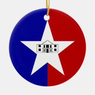 Ornament mit der Flagge von San Antonio, USA