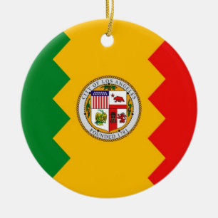Ornament mit Fahne von Los Angeles, Kalifornien
