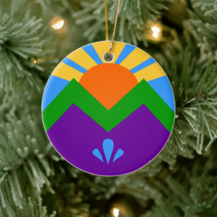 Ornament mit Fahne von Manitou Springs, Colorado