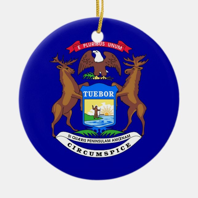 Ornament mit Fahne von Michigan (Vorne)