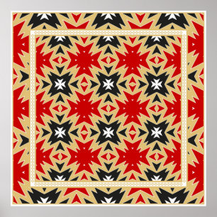 Ornament mit geometrischem Farbmuster, Silk Ne Poster