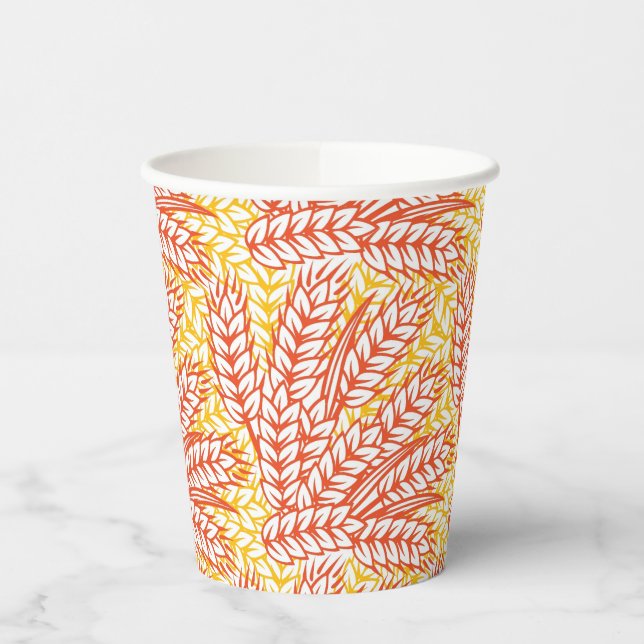 Ornament mit Weizenohren Pappbecher (Links)