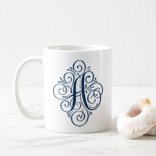 Ornament Monogram Swash Personalisiert Kaffeetasse