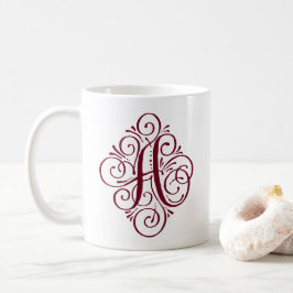 Ornament Monogram Swash Personalisiert Kaffeetasse