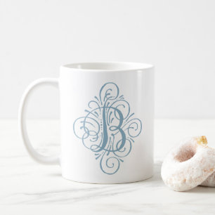 Ornament Monogram Swash Personalisiert Kaffeetasse