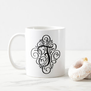 Ornament Monogram Swash Personalisiert Kaffeetasse