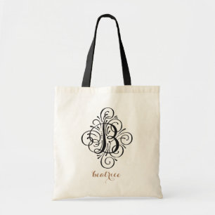 Ornament Monogramm Schwung personalisierter Anfang Tragetasche