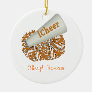 Ornament Orange und White Cheerleader