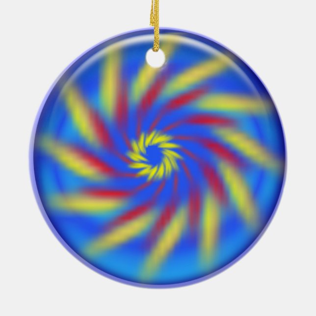 Ornament - Pinwheel in 3d blauer Kugel (Hinten)