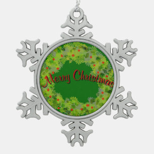 Ornament - Schneeflocke - Kranz mit Gruß