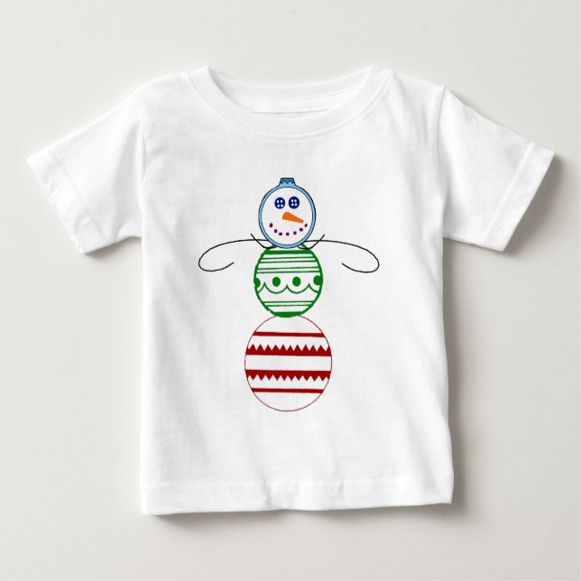 Ornament Snowman - Kleinkind Long Sleeve Baby T-shirt (Vorderseite)