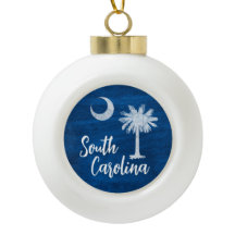 Ornament - South Carolina Flag mit Palmetto Tree