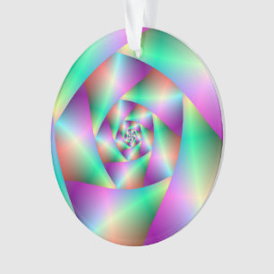 Ornament Spiral in Türkis und Rosa