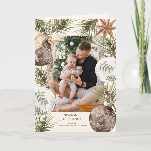 Ornament Surround Foto Urlaubskarte Feiertagskarte (Vorderseite)