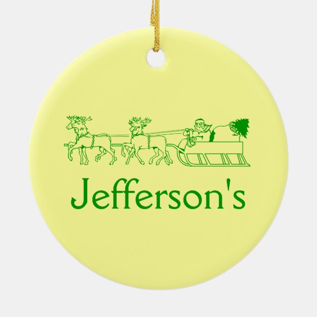 Ornament - Weihnachtskranz und Schlitten (Hinten)