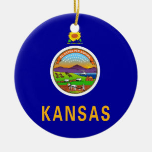 Ornament with flag of Kansas
