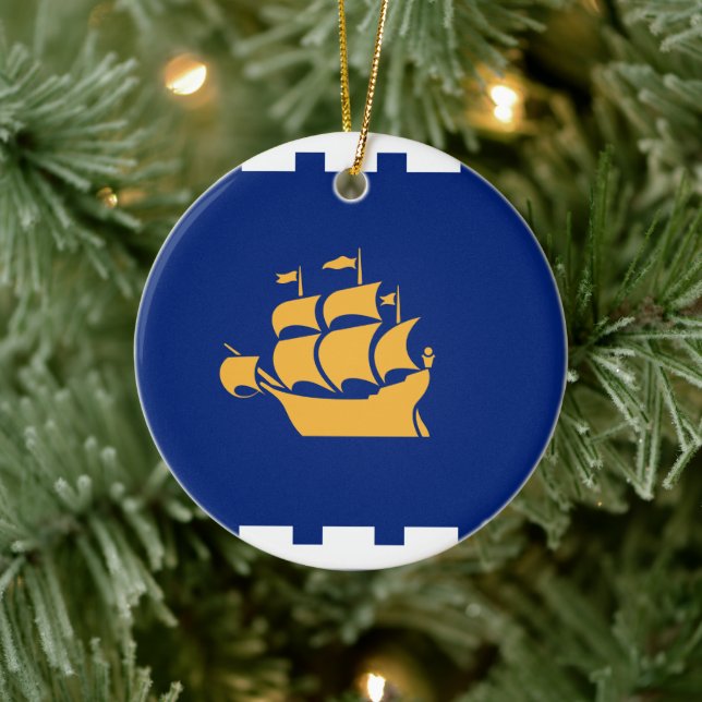 Ornament with flag of Quebec City, Canada (Baum)