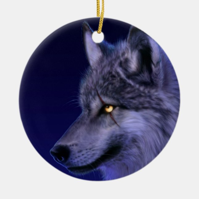 Ornament: Wolf Head Weihnachtsschmuck (Vorne)