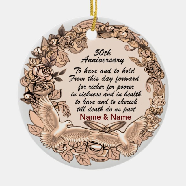 Ornament zum 50. Hochzeitstag (Vorne)