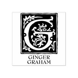 Ornamental Alphabet Letter G Mit Monogramm Gummistempel