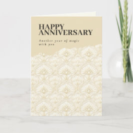Ornamental Art Deco – Ivory Anniversary Card Feiertagskarte