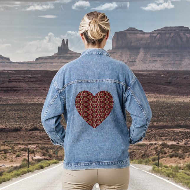 Ornamental Cherry Blossom Pattern Denim Jacket Jeansjacke (Von Creator hochgeladen)