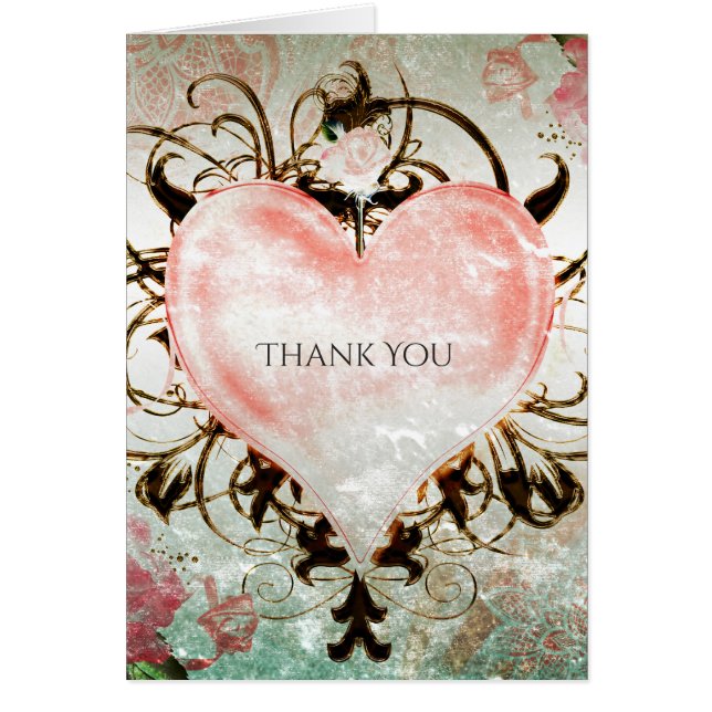 Ornamental Elegant Floral Vintage Heart Peach (Vorne)