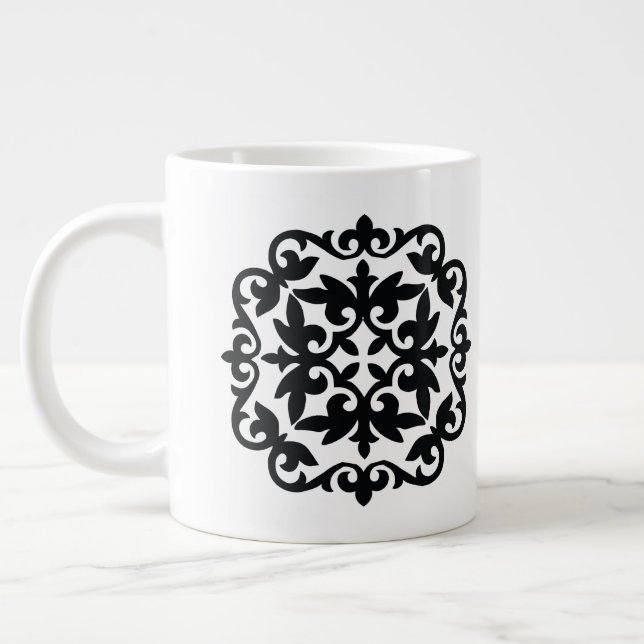 Ornamental Floral Design Jumbo-Tasse (Links)