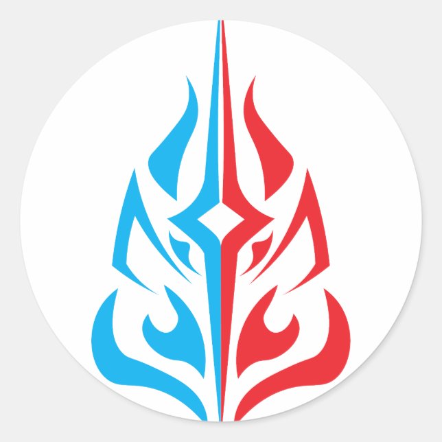 Ornamental Floral Design Runder Aufkleber (Vorderseite)