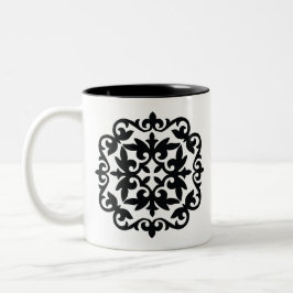 Ornamental Floral Design Zweifarbige Tasse